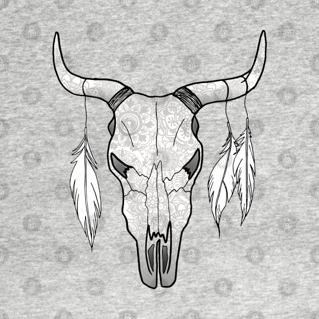 Southwestern Bull Skull by julieerindesigns